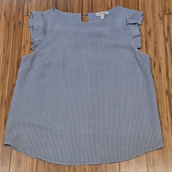 NWOT Monteau Striped Blouse - Picture 1 of 8